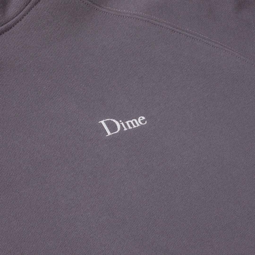 Dime | Classic Small Logo Heavyweight Zip Hoodie - Charcoal Grape