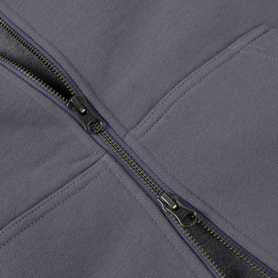Dime | Classic Small Logo Heavyweight Zip Hoodie - Charcoal Grape