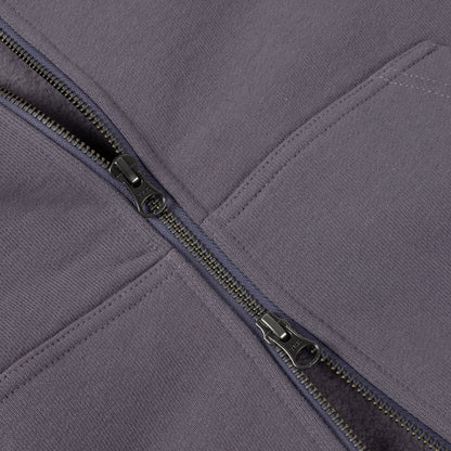 Dime | Classic Small Logo Heavyweight Zip Hoodie - Charcoal Grape
