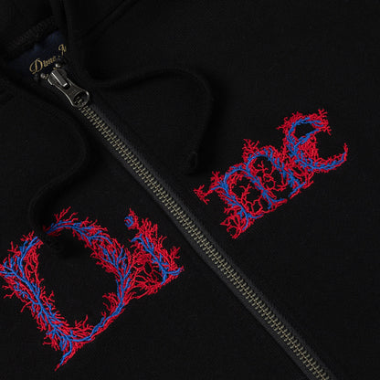 Dime | Classic Veins Zip Heavyweight Hoodie - Black
