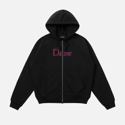Dime | Classic Veins Zip Heavyweight Hoodie - Black