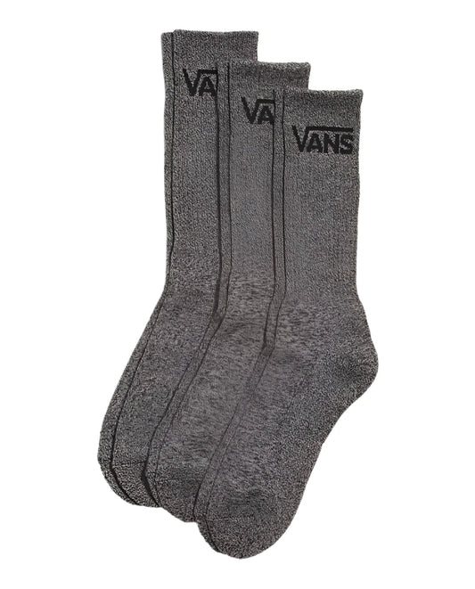 Vans | 3 Pack Crew Socks - Black Heather