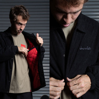 Chocolate | Corduroy Coaches Jacket - Black
