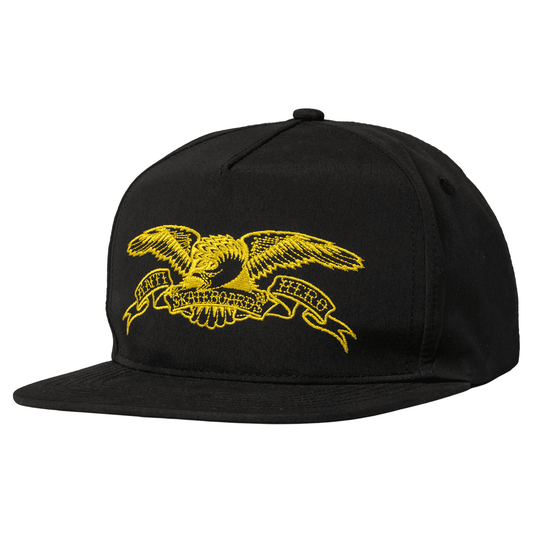 Anti-Hero | Basic Eagle Snapback Hat - Black/Mustard