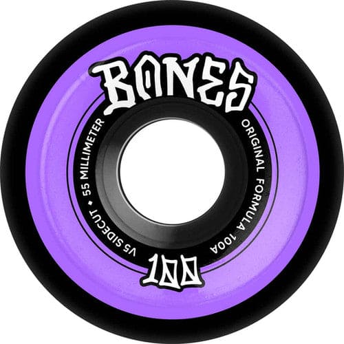 Bones | 100's - 55mm/100a V5 Sidecuts - Originals Black/Violet