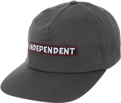 Independent | Bar Logo Snapback - Cement