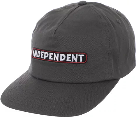 Independent | Bar Logo Snapback - Cement