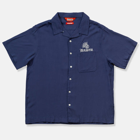 Baker | Jollyman Button Up Rayon Shirt - Blue