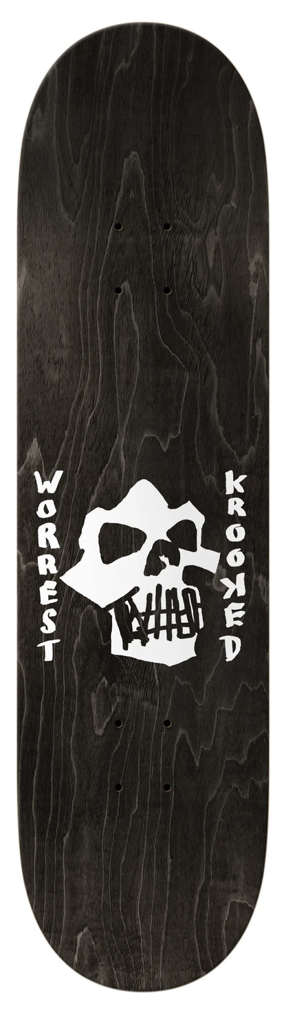Krooked | 8.3" Twin Tail SLICK Worrest Skulls And Bolts Skateboard Deck