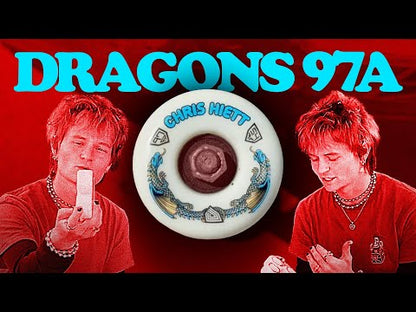 Powell Peralta | 54mm/97a Chris Hiett Dragon Formula V7 Skateboard Wheels - White/Blue