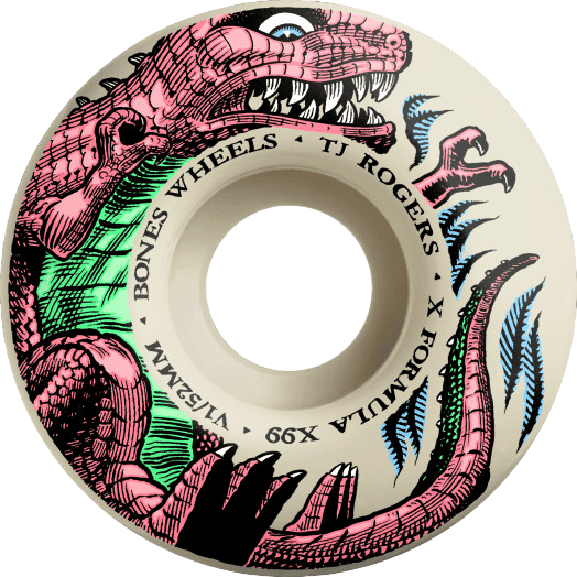 Bones | 52mm/99a X-Formula X99 V1 TJ Rogers Dinosorta Wheels - White