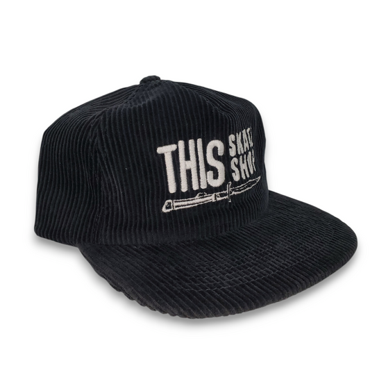THIS | Single Dagger Corduroy Snapback Hat - Black