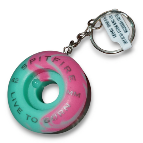 Spitfire | Wheel Keychain - Teal/Pink Swirl