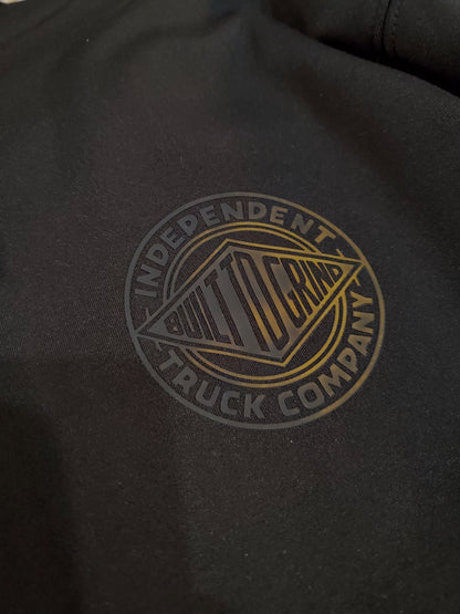 Independent | Clipper Zip Midweight Hoodie - Black (DISCOLORED CHEST LOGO)