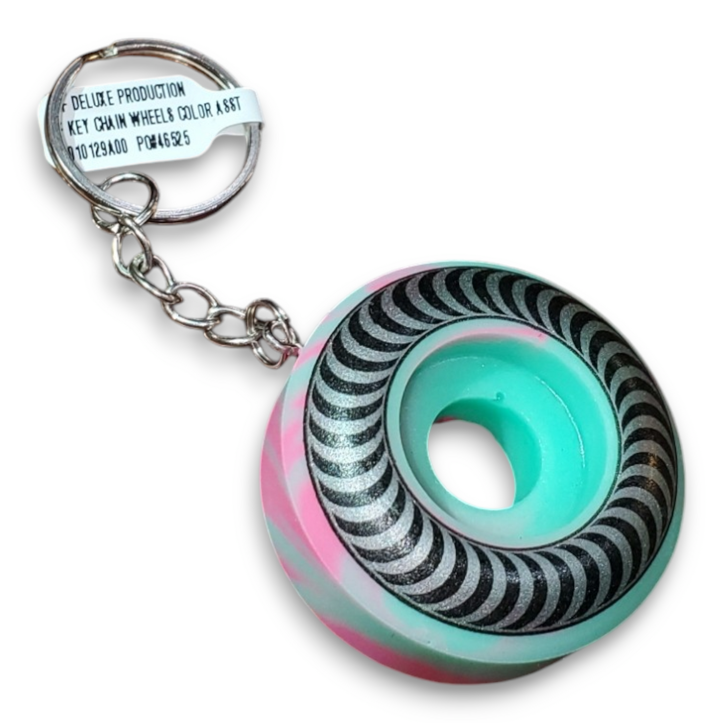 Spitfire | Wheel Keychain - Teal/Pink Swirl