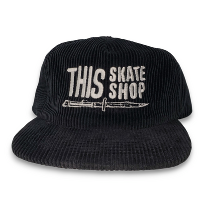THIS | Single Dagger Corduroy Snapback Hat - Black