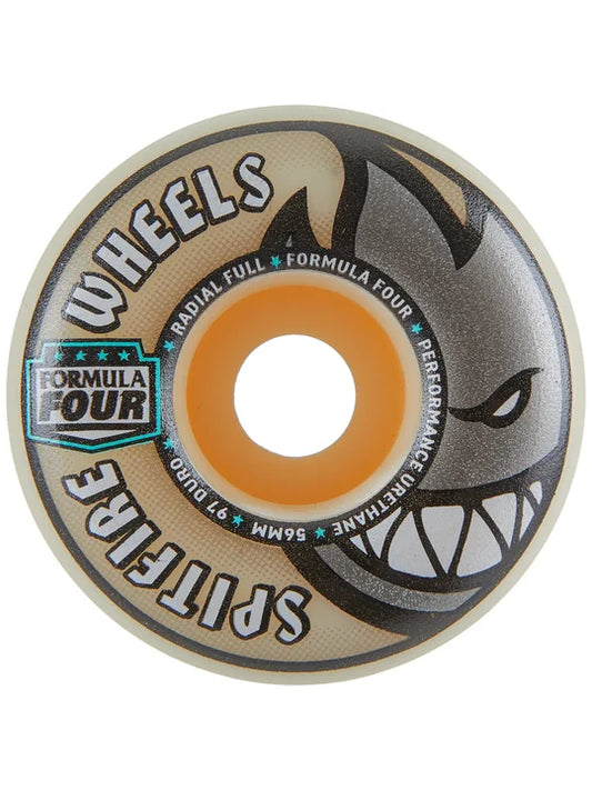 Spitfire | 56mm/97a Formula Four Radial Full Wheels - Natural/Silver