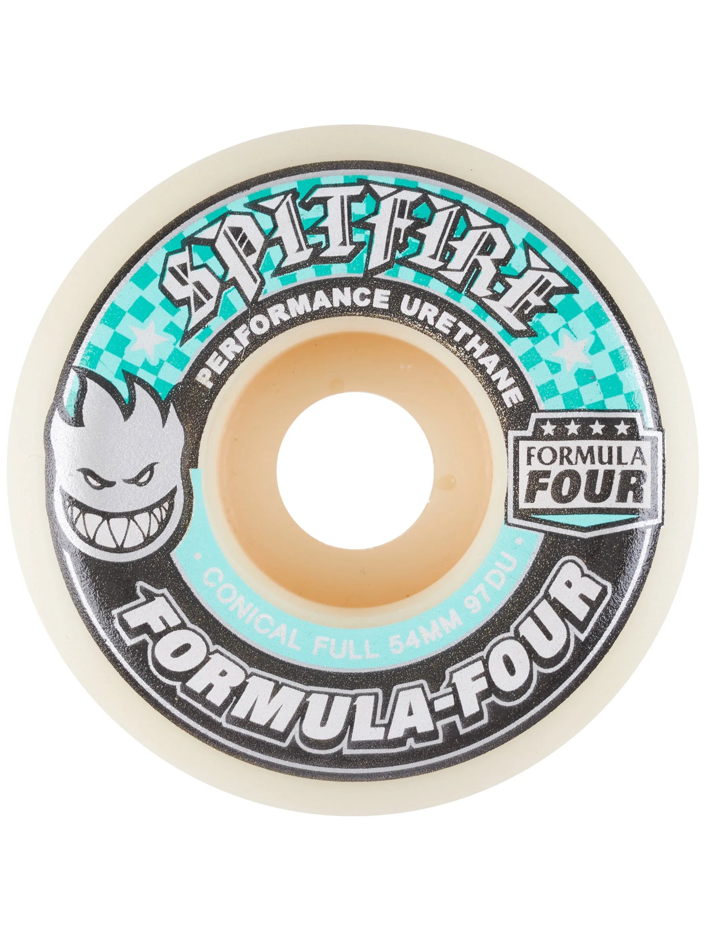 Spitfire | 56mm/97a Formula Four  Conical Full Wheels - Natural/Teal