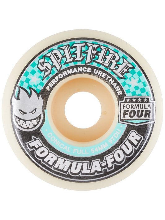 Spitfire | 56mm/97a Formula Four  Conical Full Wheels - Natural/Teal