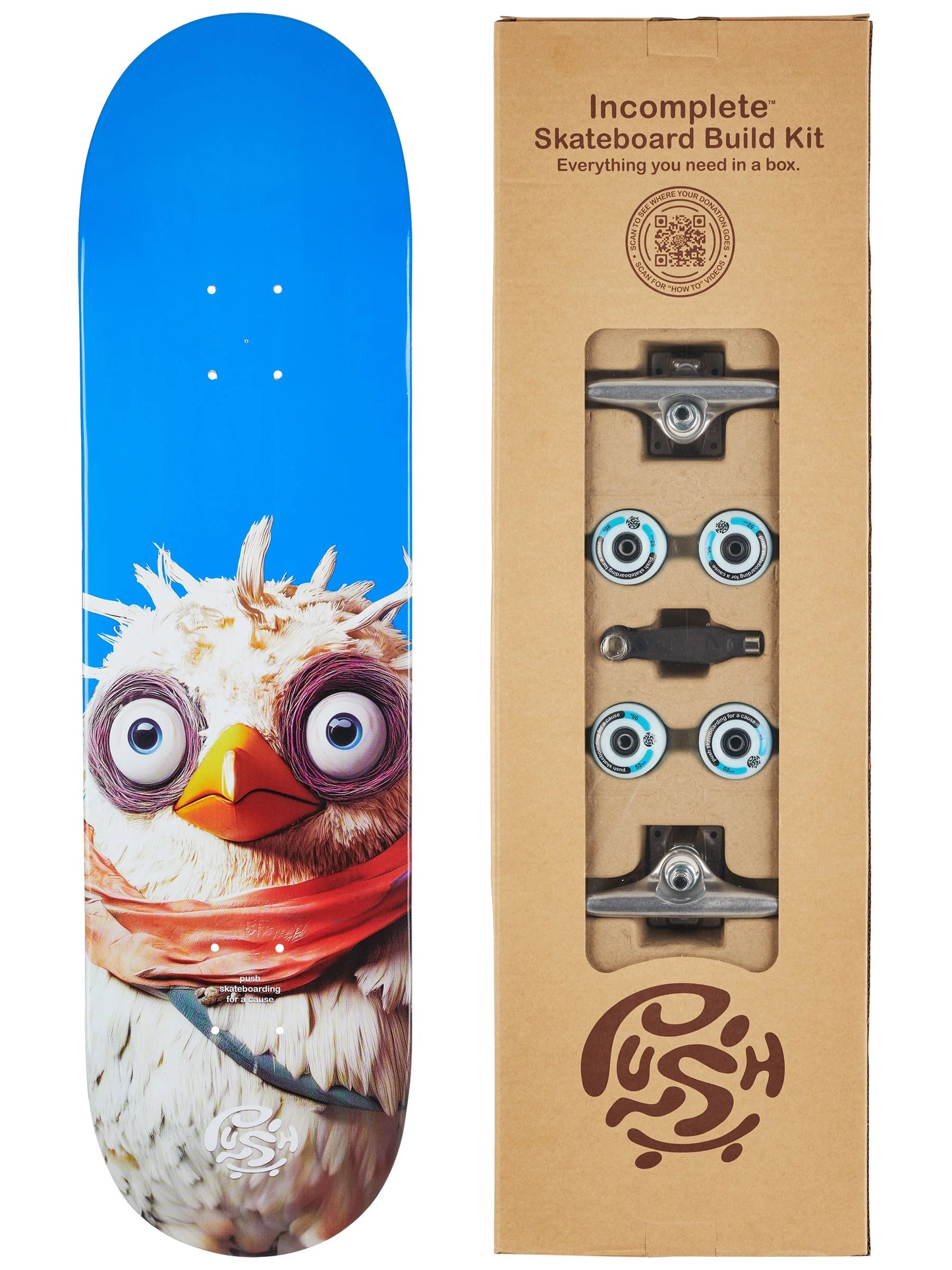 Push | 8.25" Chicken "Incomplete" Skateboard - Blue