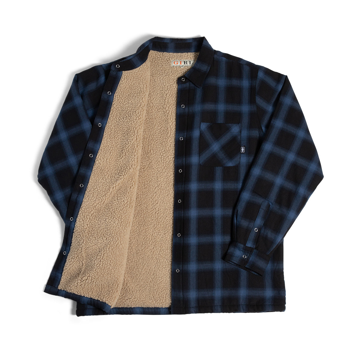 Girl | Sherpa Lined Flannel - Blue/Black