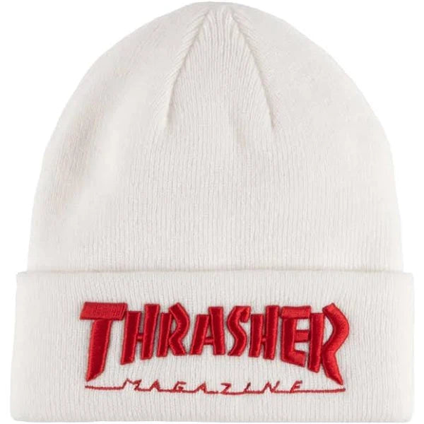 Thrasher | Embroidered Logo Beanie white/red