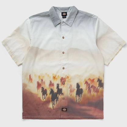 Dickies | Running Wild Short Sleeve Button Up  - Oak Buff