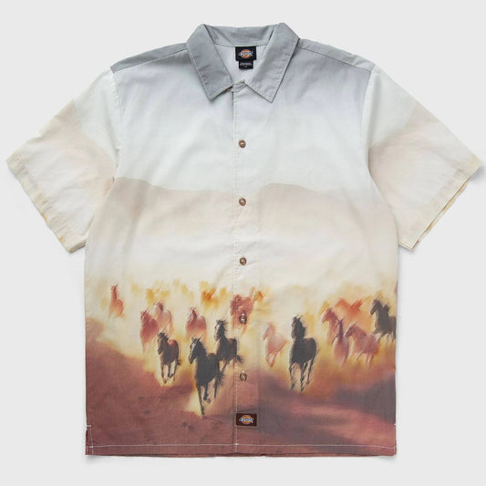 Dickies | Running Wild Short Sleeve Button Up  - Oak Buff