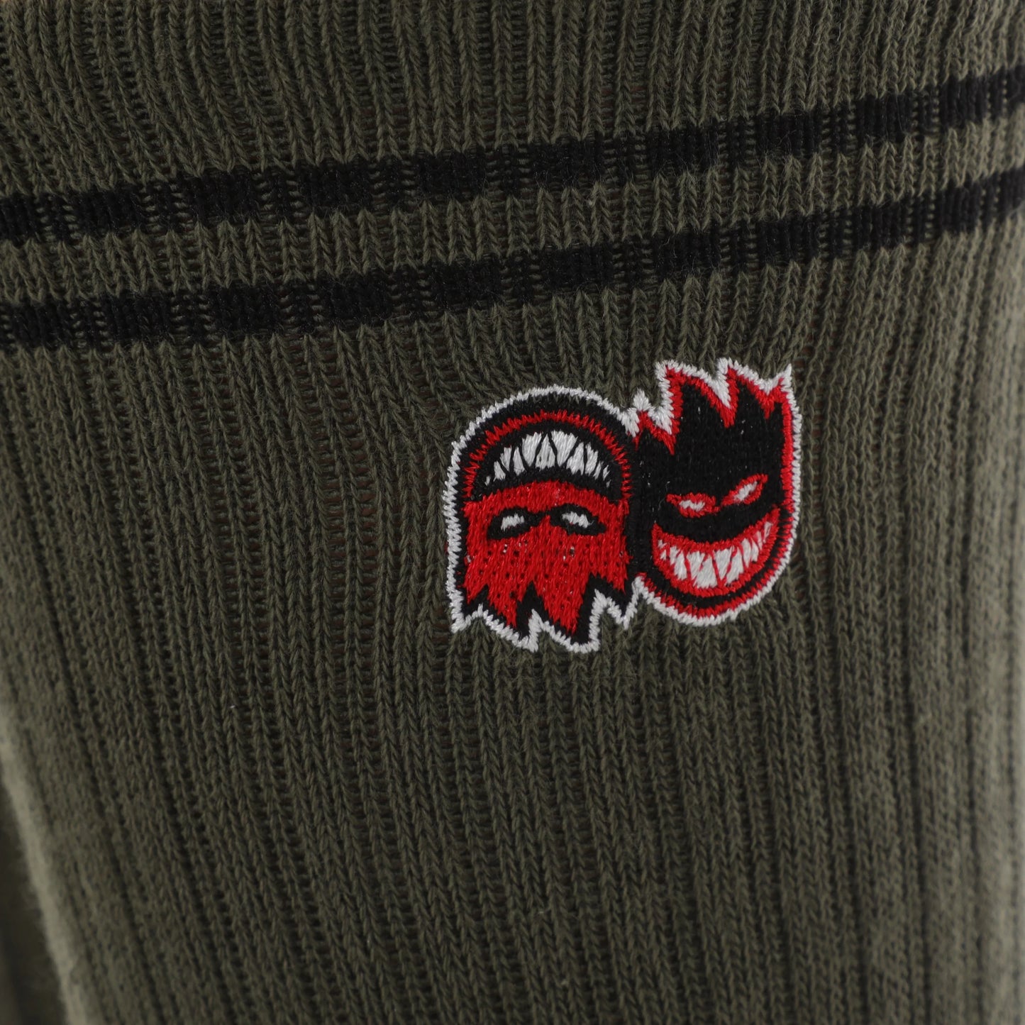 Spitfire | Eternal Fill EMB Crew Sock - Olive/Black/Red