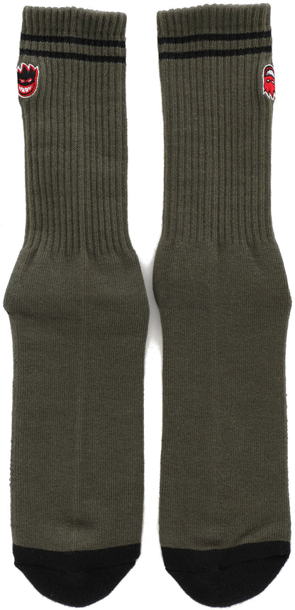 Spitfire | Eternal Fill EMB Crew Sock - Olive/Black/Red