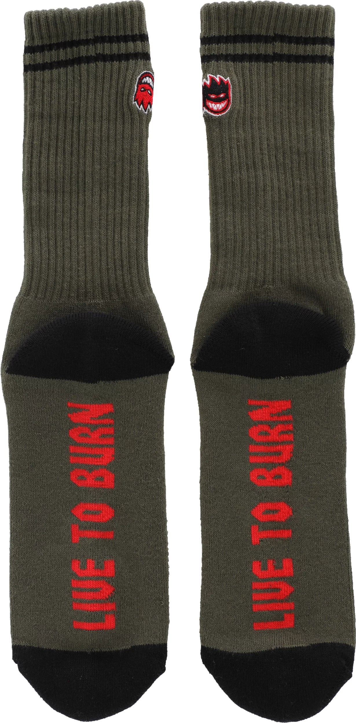 Spitfire | Eternal Fill EMB Crew Sock - Olive/Black/Red