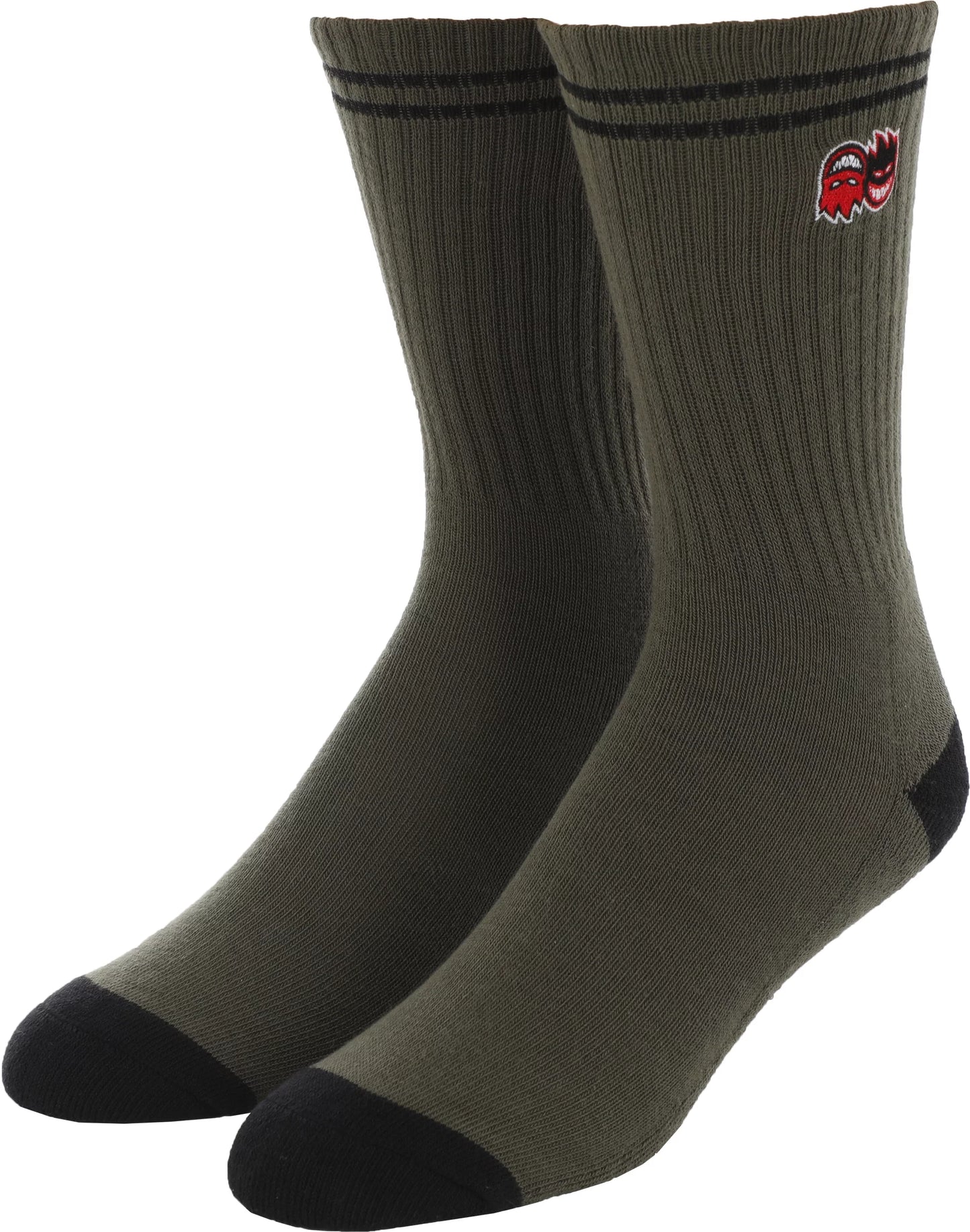 Spitfire | Eternal Fill EMB Crew Sock - Olive/Black/Red