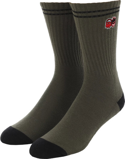 Spitfire | Eternal Fill EMB Crew Sock - Olive/Black/Red