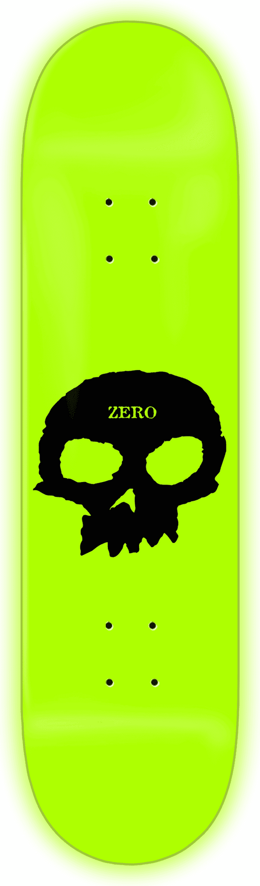Zero | 8.5" Skull Glow Deck - White/Glow in the Dark