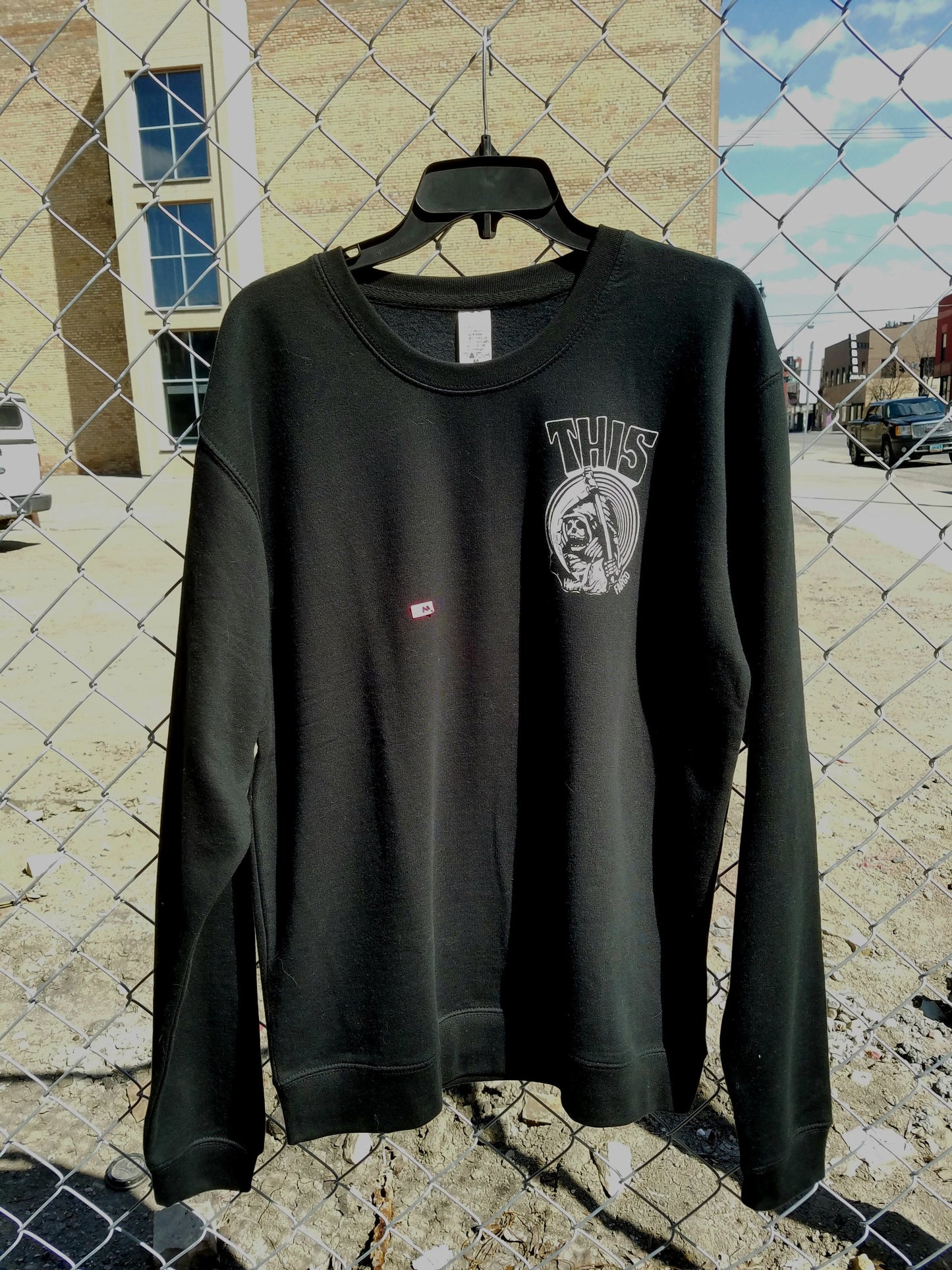 THIS // Reaper Chest Logo Crewneck // Black - THIS Skateshop - Fargo, North Dakota