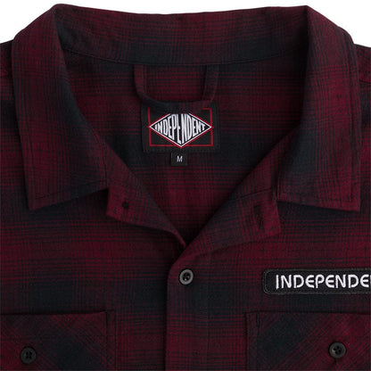 Independent | Tilden Flannel Button Up - Black/Burgundy
