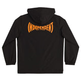 Independent | Span Hooded Windbreaker Jacket - Black/Orange