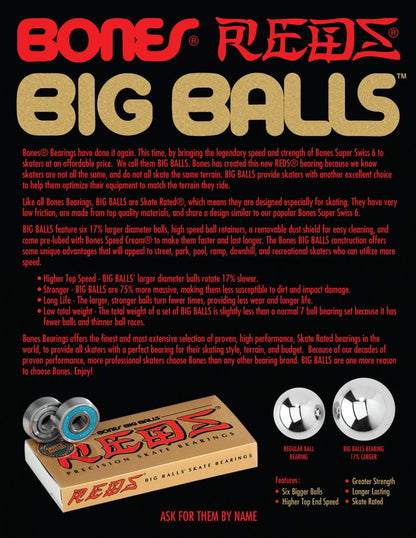 Bones | Reds BIG BALLS - 6 Ball Bearings - THIS Skateshop - Fargo, North Dakota