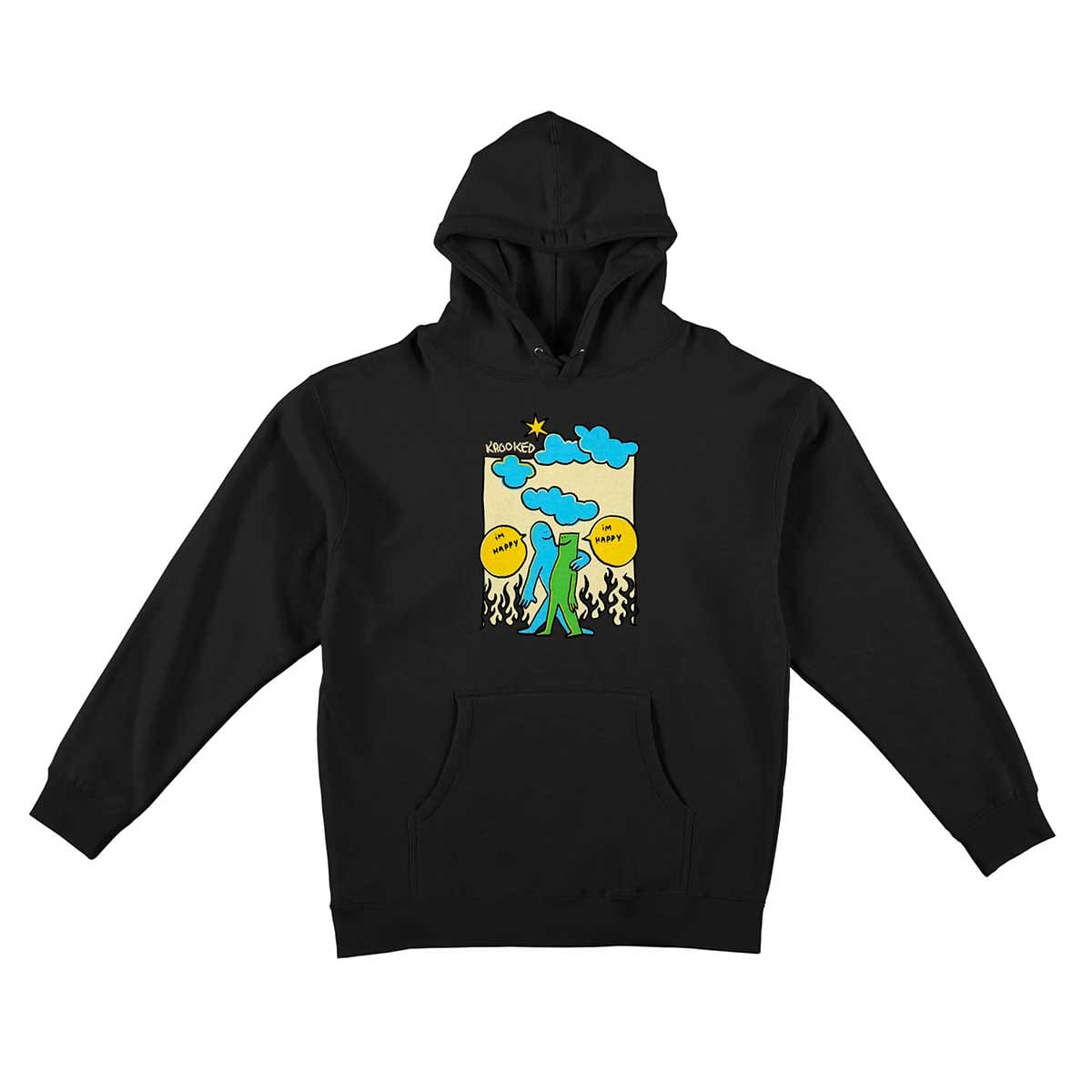 Krooked | Happy Hooded Pullover - Black