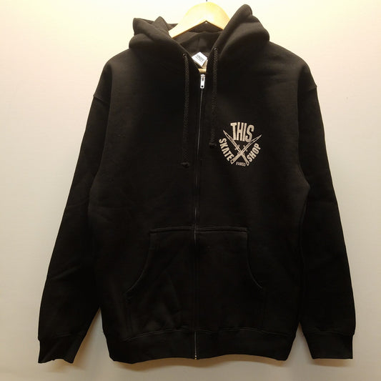 THIS | Daggers Chest Logo Zip-Up - Black/Vanilla Ink