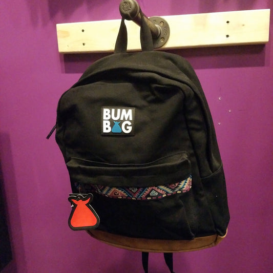 Bumbag | Black / Tiger Pattern Inside Backpack