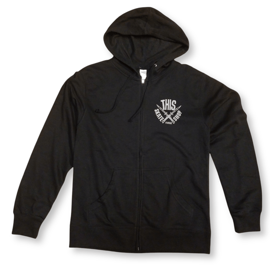 THIS | Daggers Chest Logo Lightweight Zip-Up - Black/Vanilla Ink