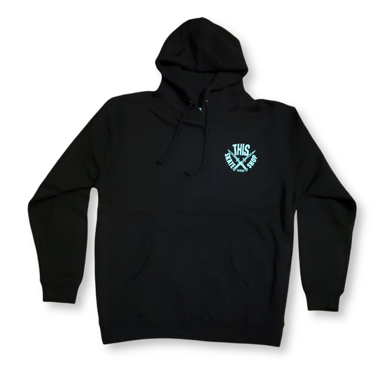 THIS Skateshop | Heavyweight Pullover Sweatshirt - Daggers - Black/Mint Ink