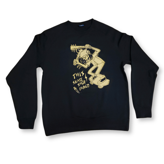 THIS Skateshop | Skullguy Crewneck Pullover - Black/Glue