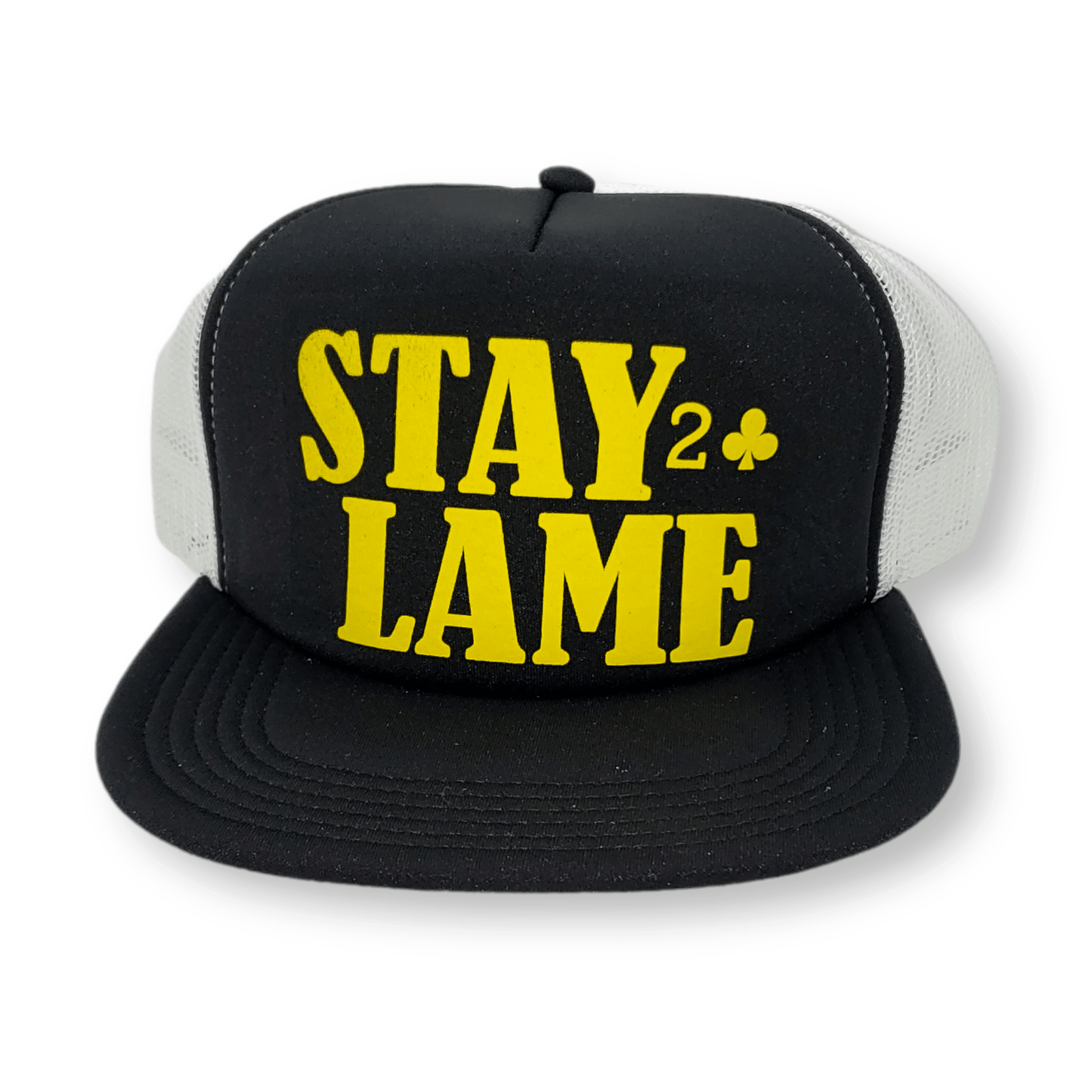 Lowcard | Stay Lame Mesh Hat - Black Panel/White Mesh