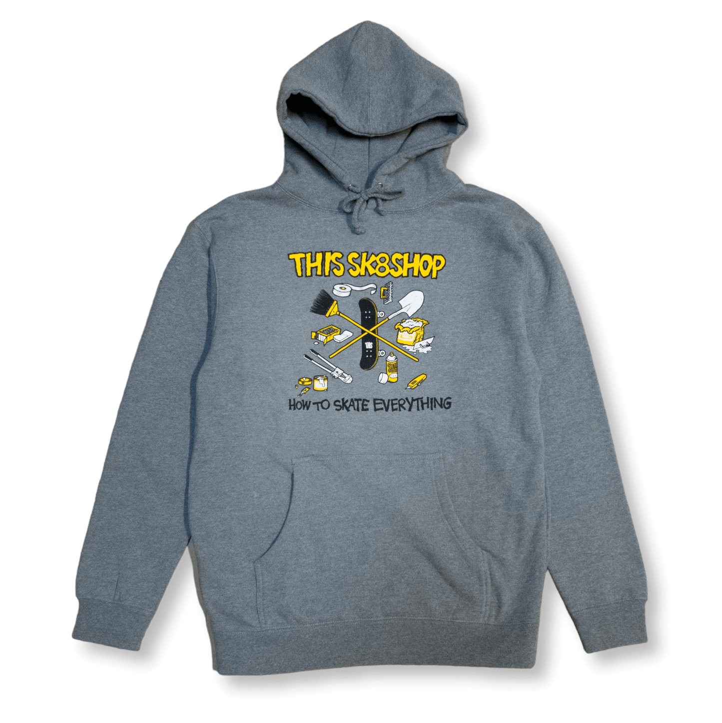 THIS Skateshop | How to Skate Everything Hoodie - Gunmetal Heather (Graphic By Todd Bratrud)