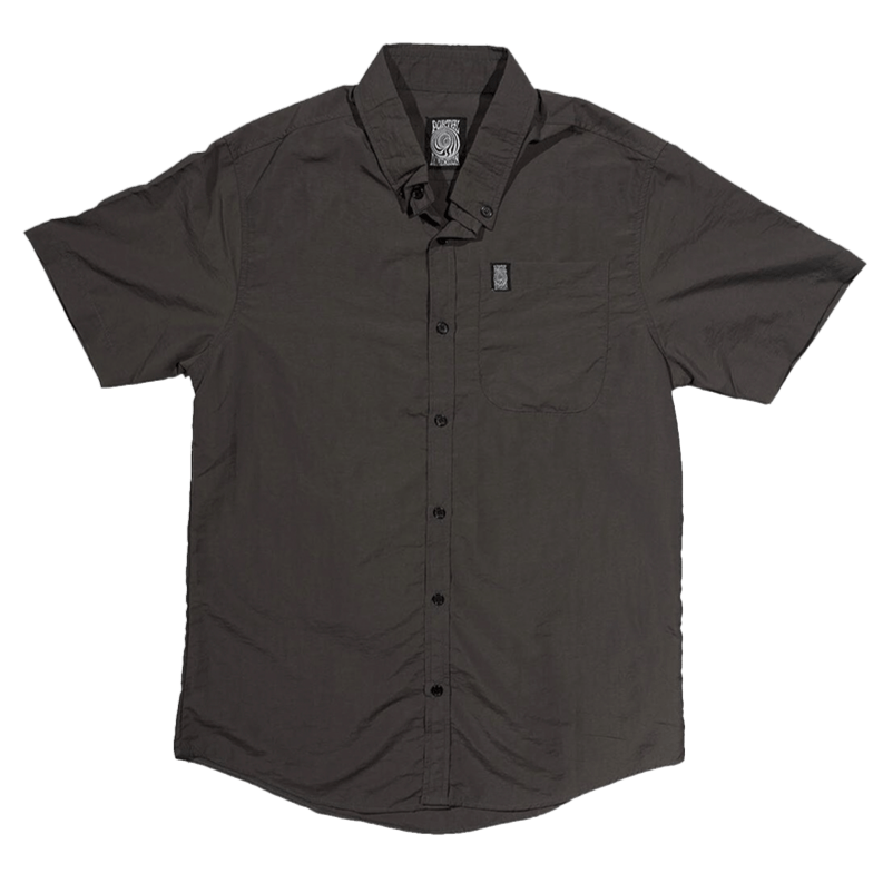 Portal Dimension | Portal Crinkle Twill Button Up - Charcoal
