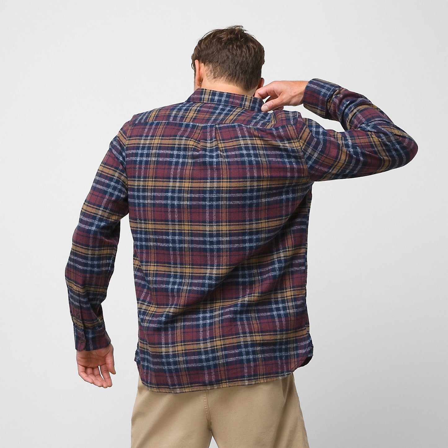 Vans | Grindle Single Pocket Buttondown Flannel Shirt - Dress Blues/Catawba