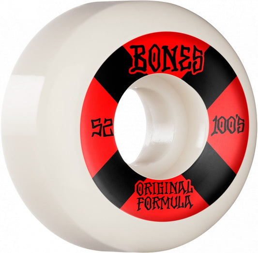 Bones | 100's - 52mm/100a V5 Sidecut - Black/Red