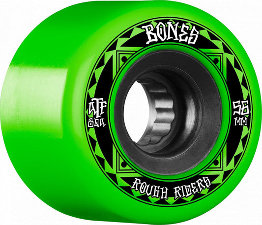 Bones | 56mm/80a Rough Riders Wheels - Green